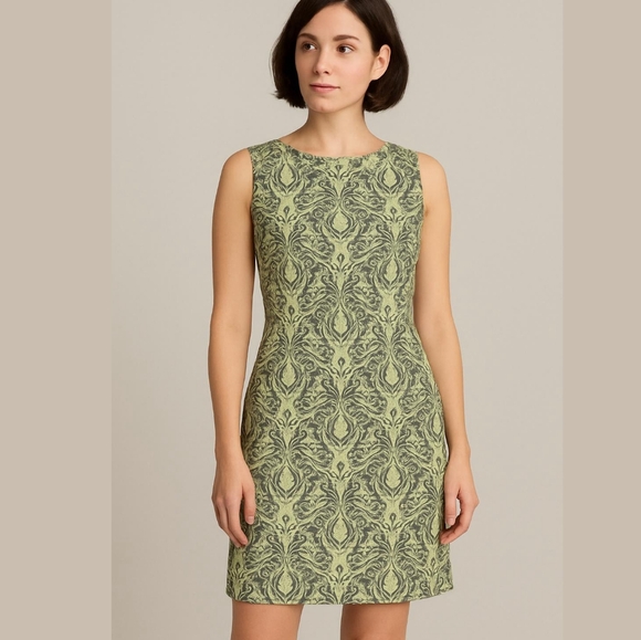 Ann Taylor Print Sleeveless Cotton Sheath Dress Size 8 - Picture 1 of 7